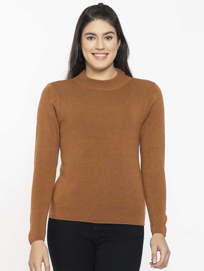 women long sleeved solid regular pullover