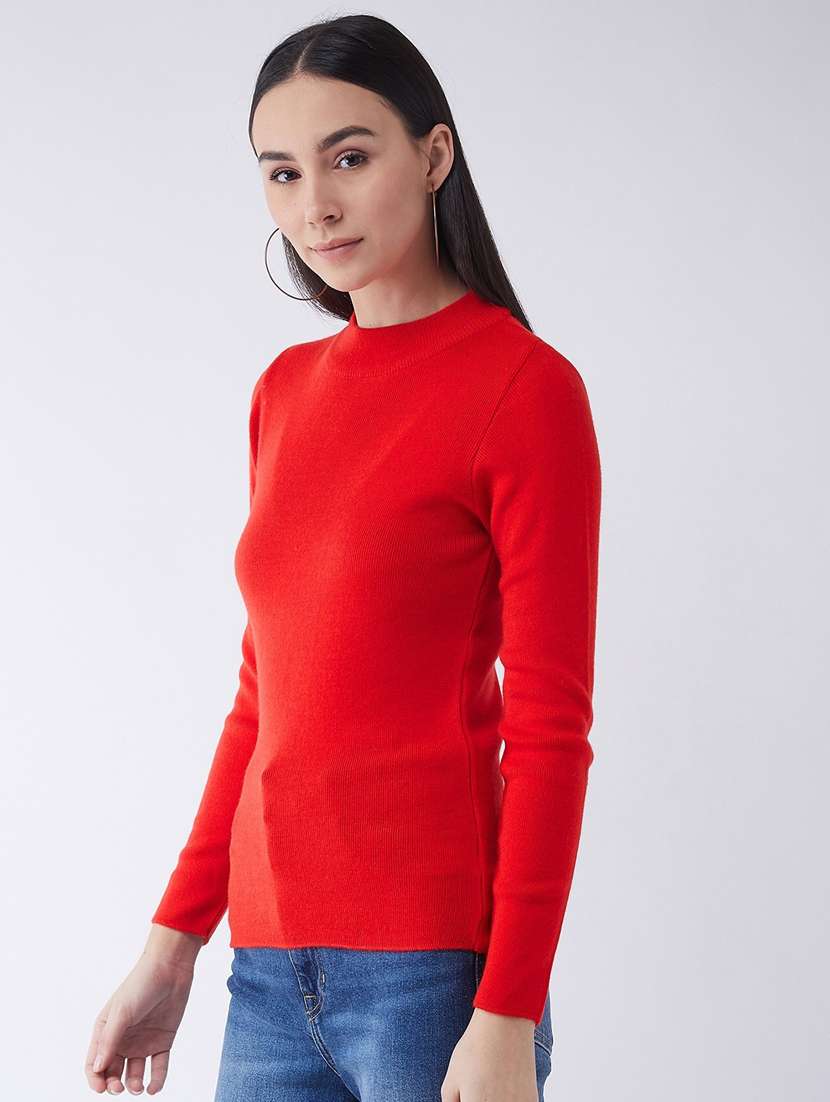 women long sleeved solid regular pullover - 20436516 -  Standard Image - 1