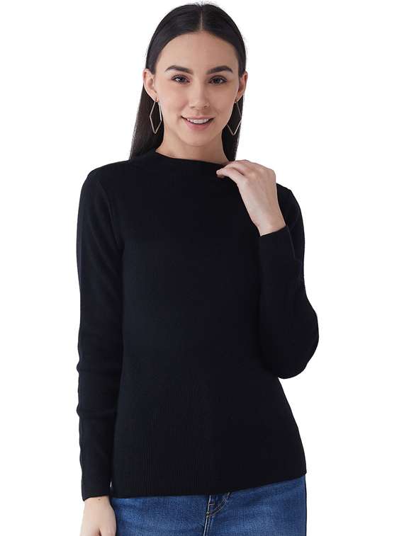 women long sleeved solid regular pullover