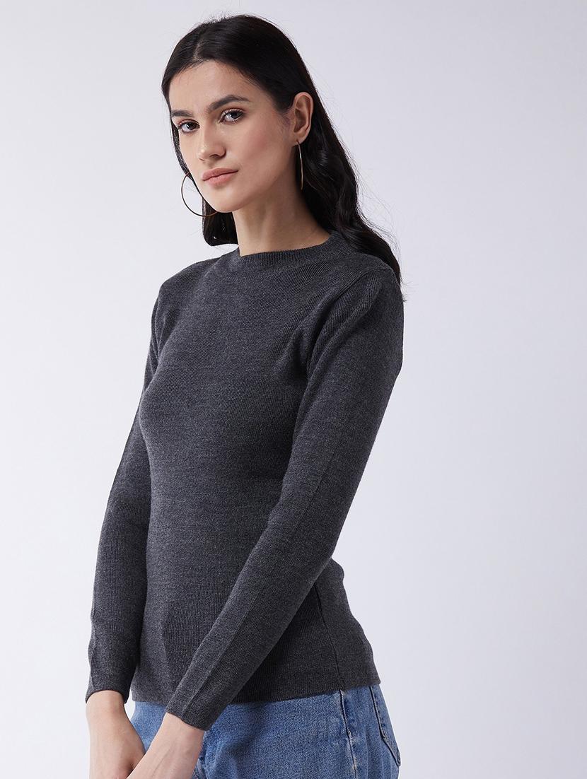 women long sleeved solid regular pullover - 20436521 - Zoom Image - 0
