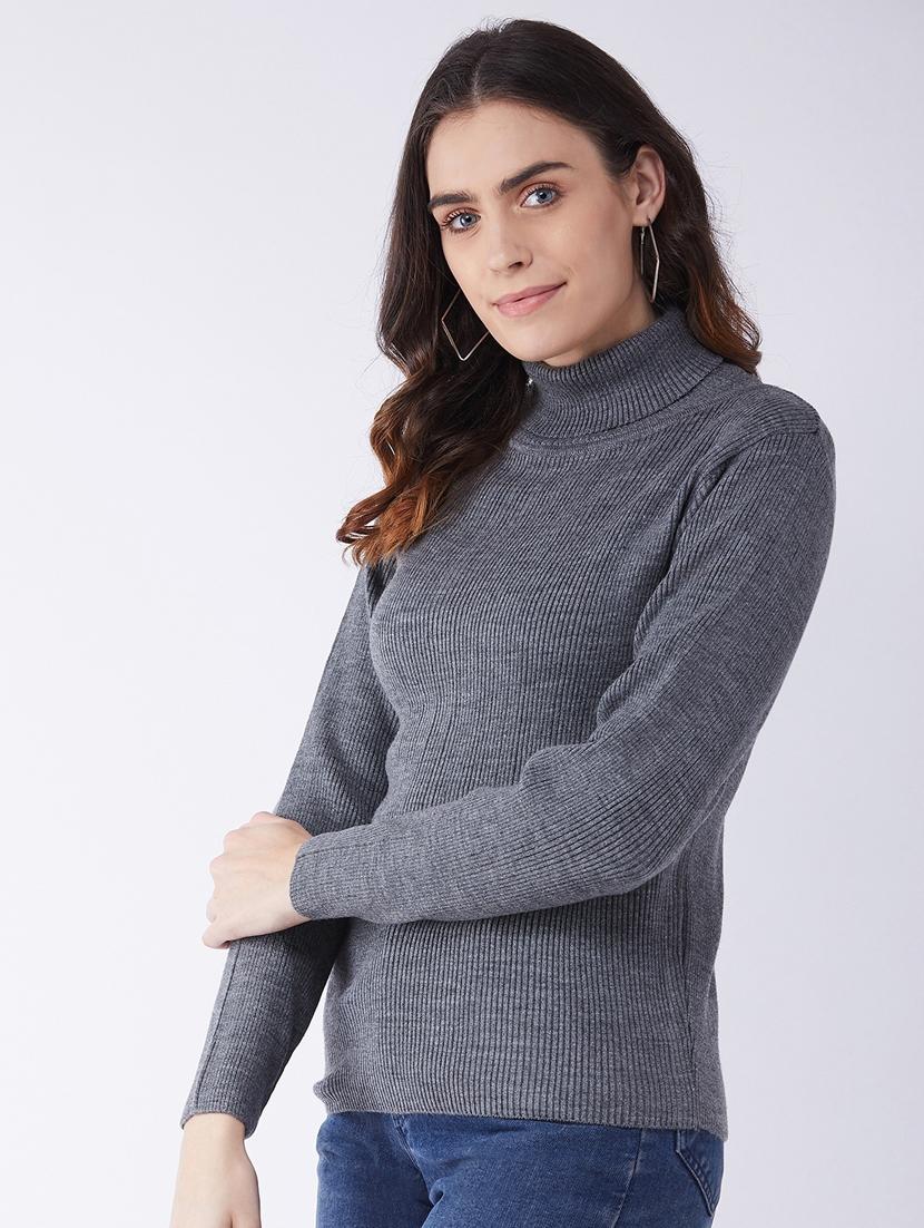 women long sleeved solid regular pullover - 20436523 -  Standard Image - 1