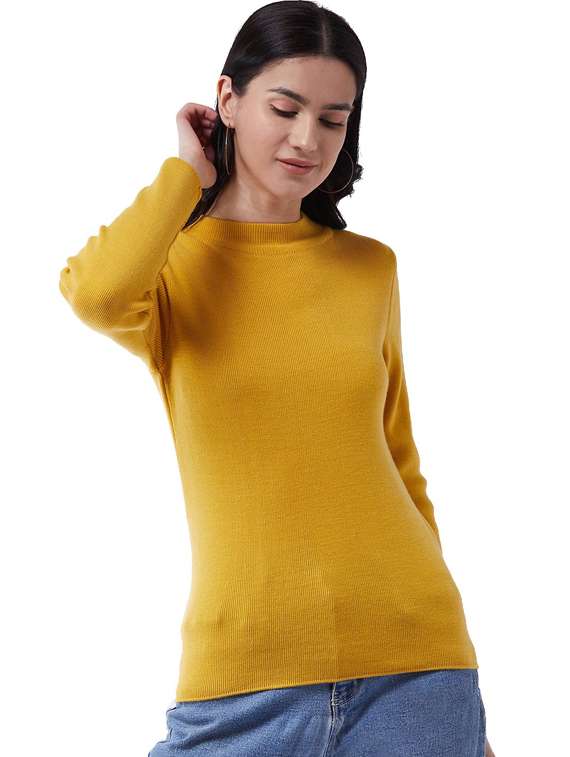 women long sleeved solid regular pullover - 20436533 -  Standard Image - 1