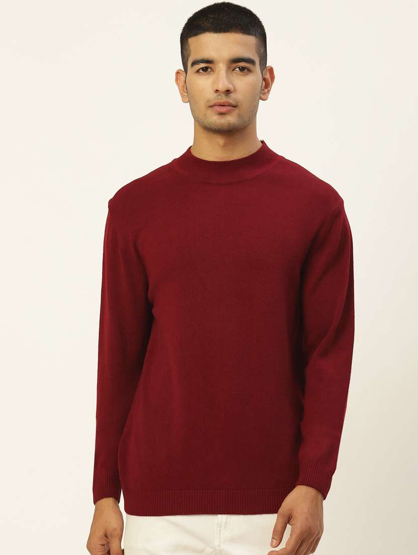 men long sleeved solid pullover