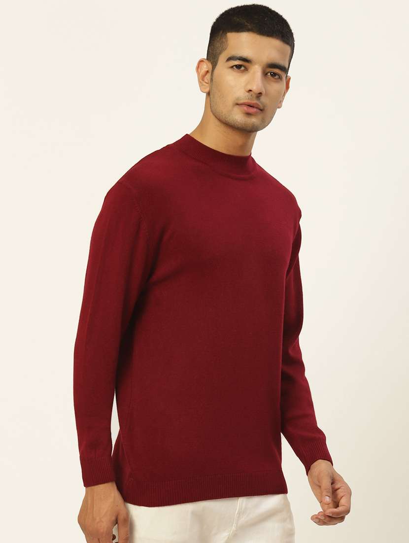 men long sleeved solid pullover - 20436554 - Standard Image - 1