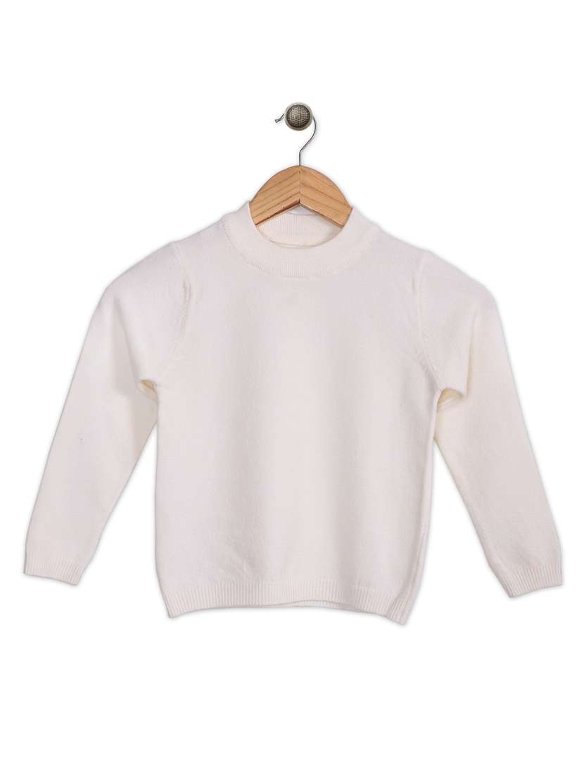 boys white solid sweater - 20436561 - Standard Image - 1