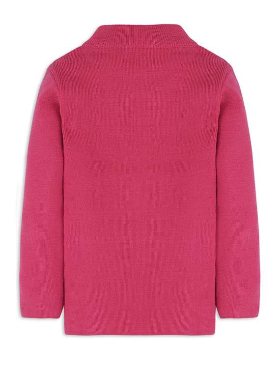 pink solid long sleeves sweater - 20436564 -  Standard Image - 1