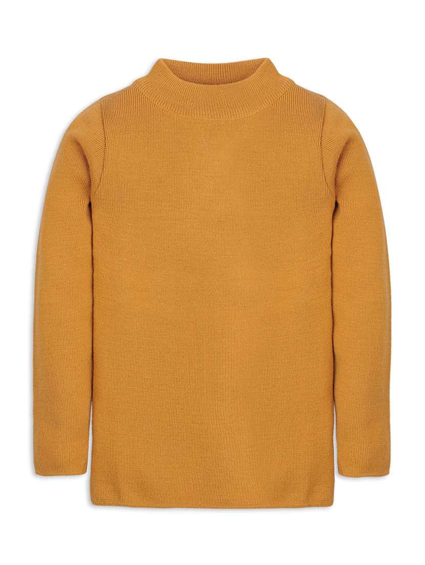 boys high neck solid sweater - 20436574 - Standard Image - 1