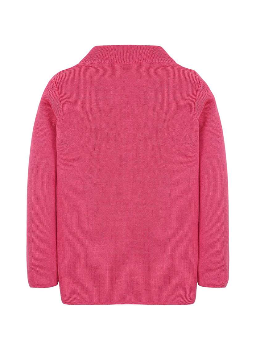 pink solid long sleeves sweater - 20436577 -  Standard Image - 1