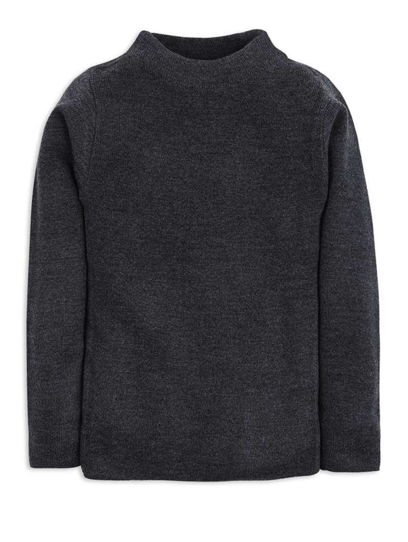 boys high neck solid sweater