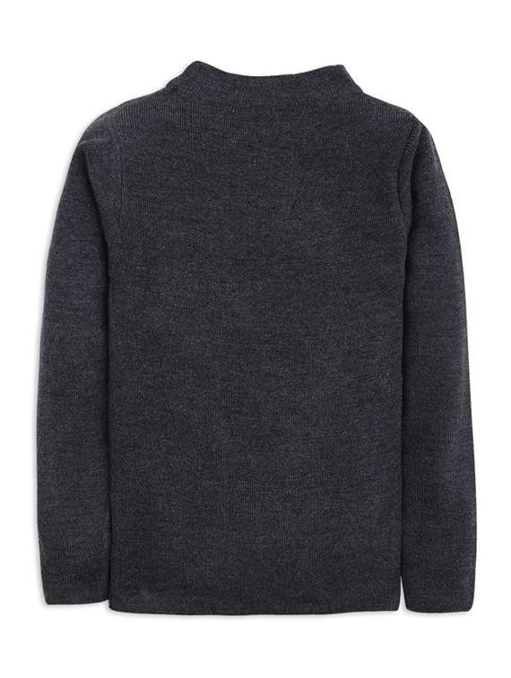 boys high neck solid sweater - 20436578 - Standard Image - 1