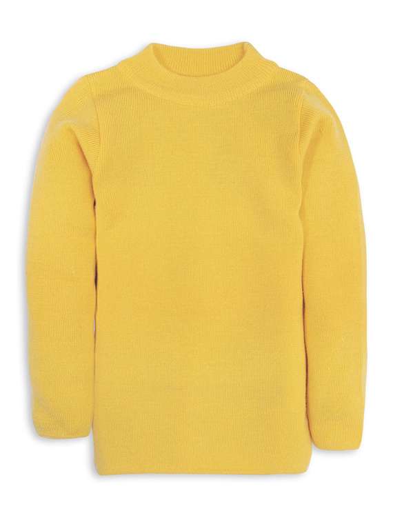 yellow solid long sleeves sweater