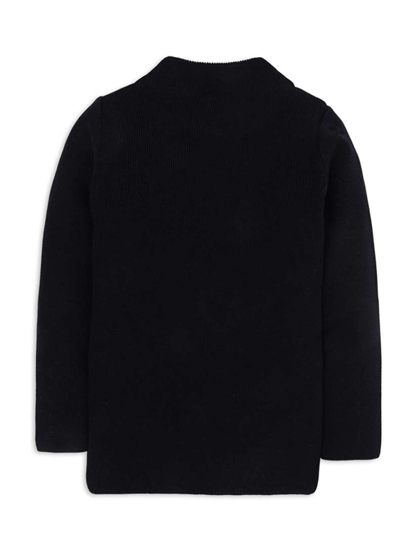 black solid long sleeves sweater - 20436586 - Standard Image - 1