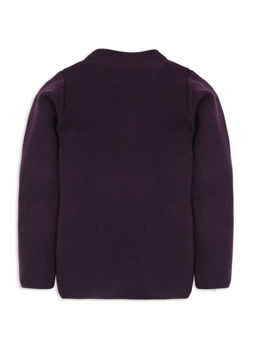 boys high neck solid sweater - 20436608 -  Standard Image - 1