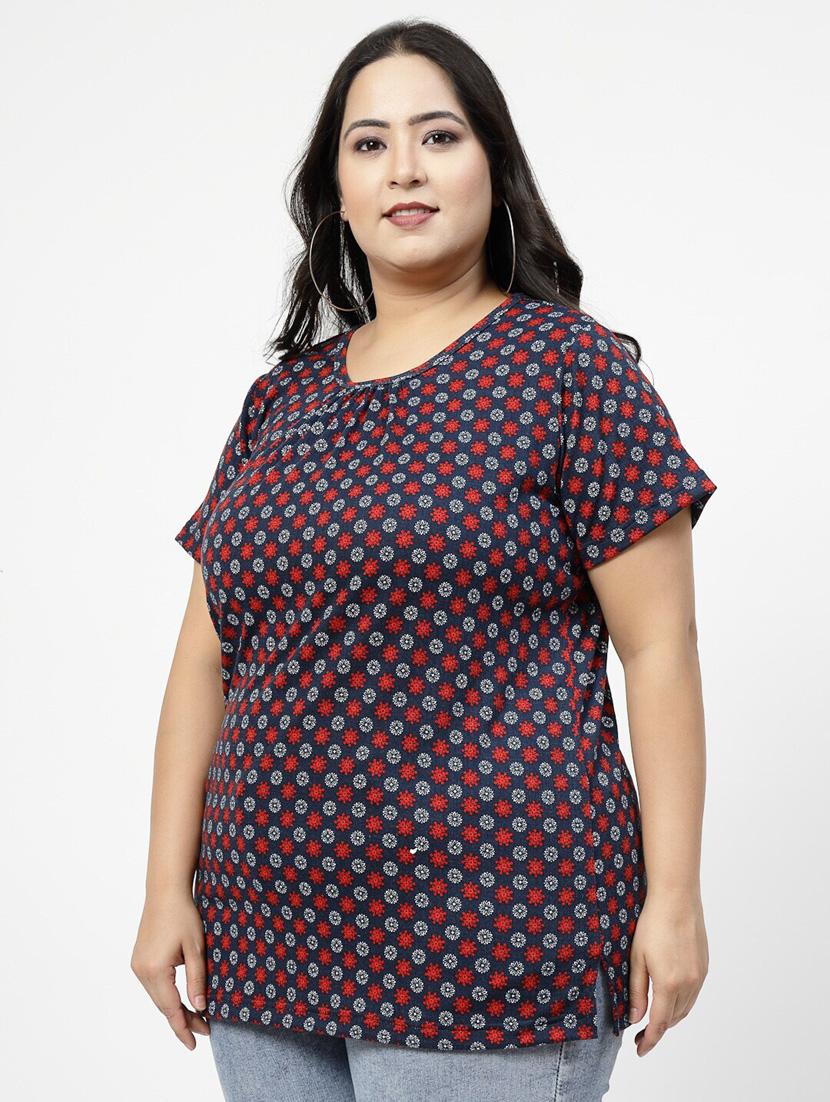 women's front print round neck t-shirt - 20439371 - Standard Image - 1