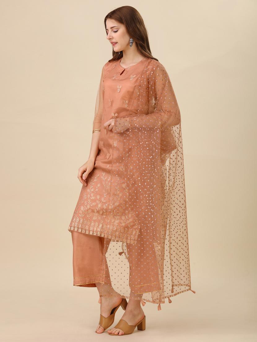 zari work kurta pant with dupatta - 20444183 -  Standard Image - 1