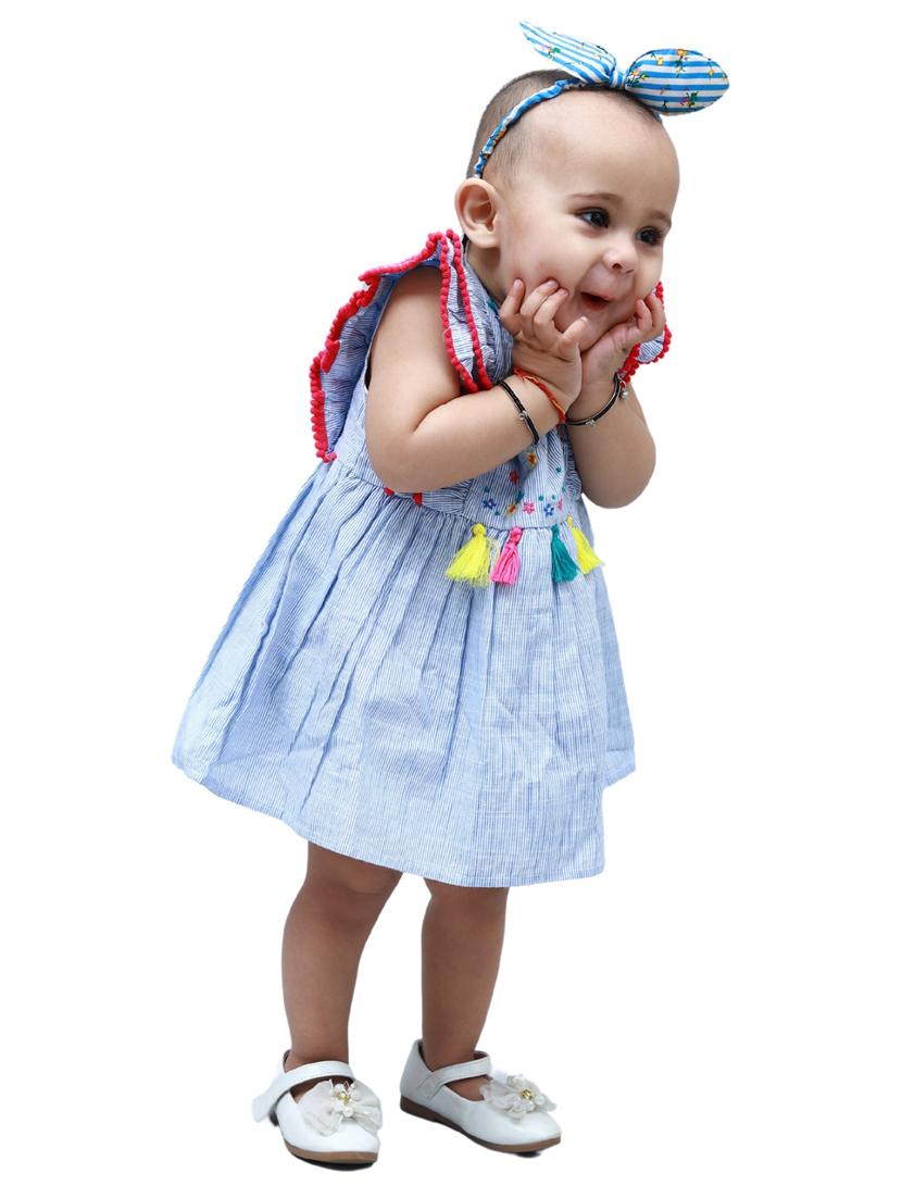 girls embroidered cotton frock - 20444506 -  Standard Image - 1