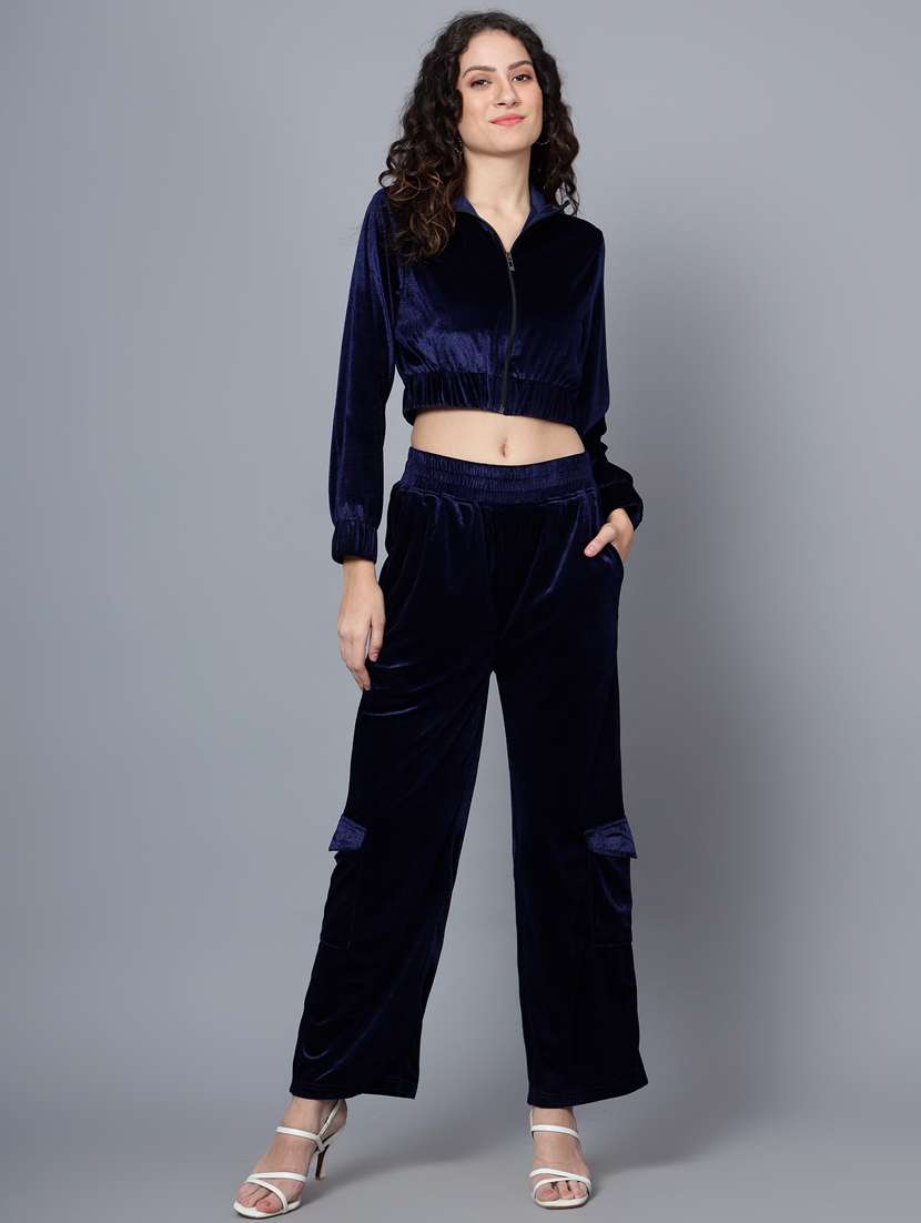 women solid top and trouser co-ord set
