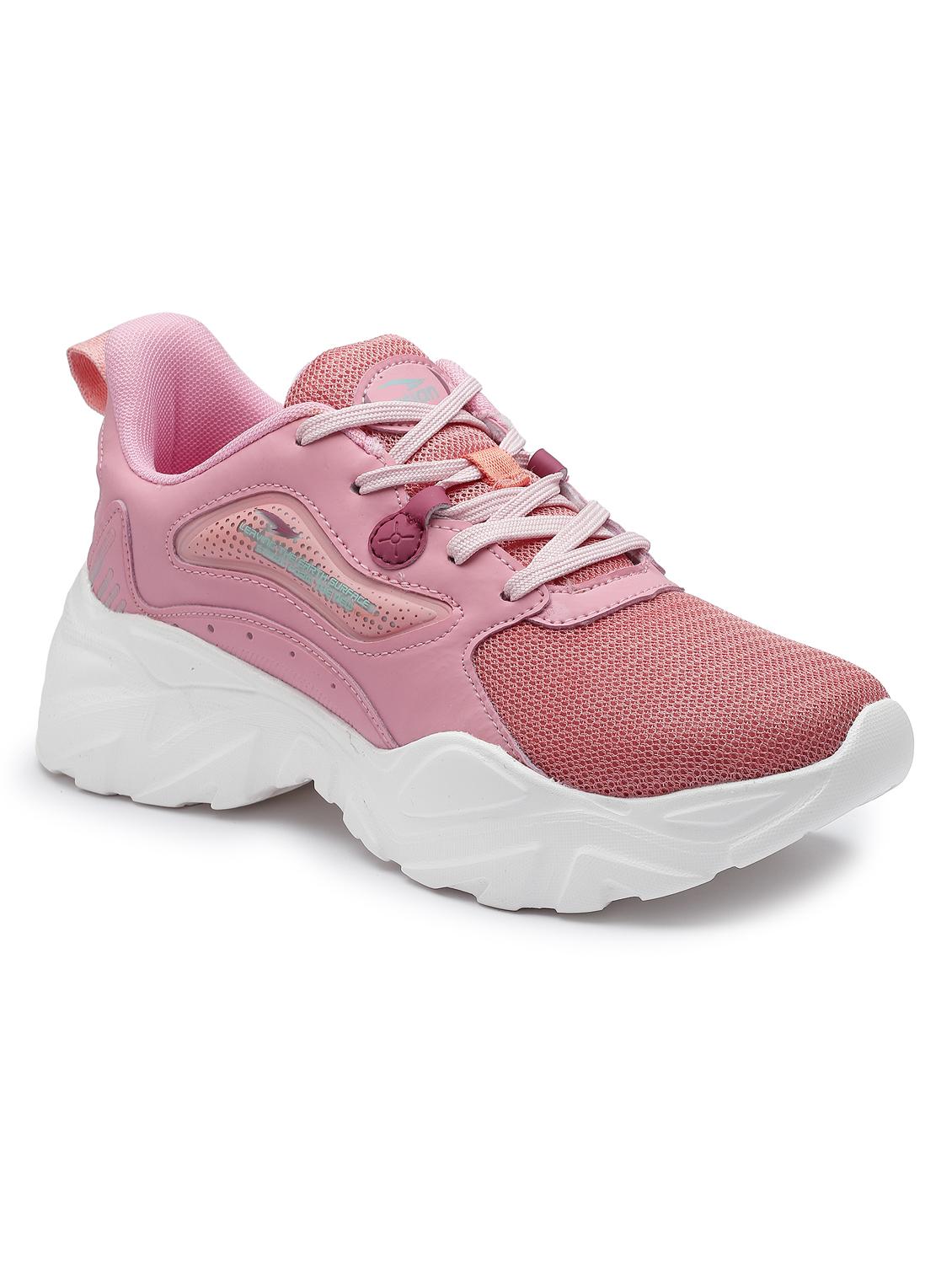 women color block pink lace-up sports shoe - 20445551 -  Standard Image - 1