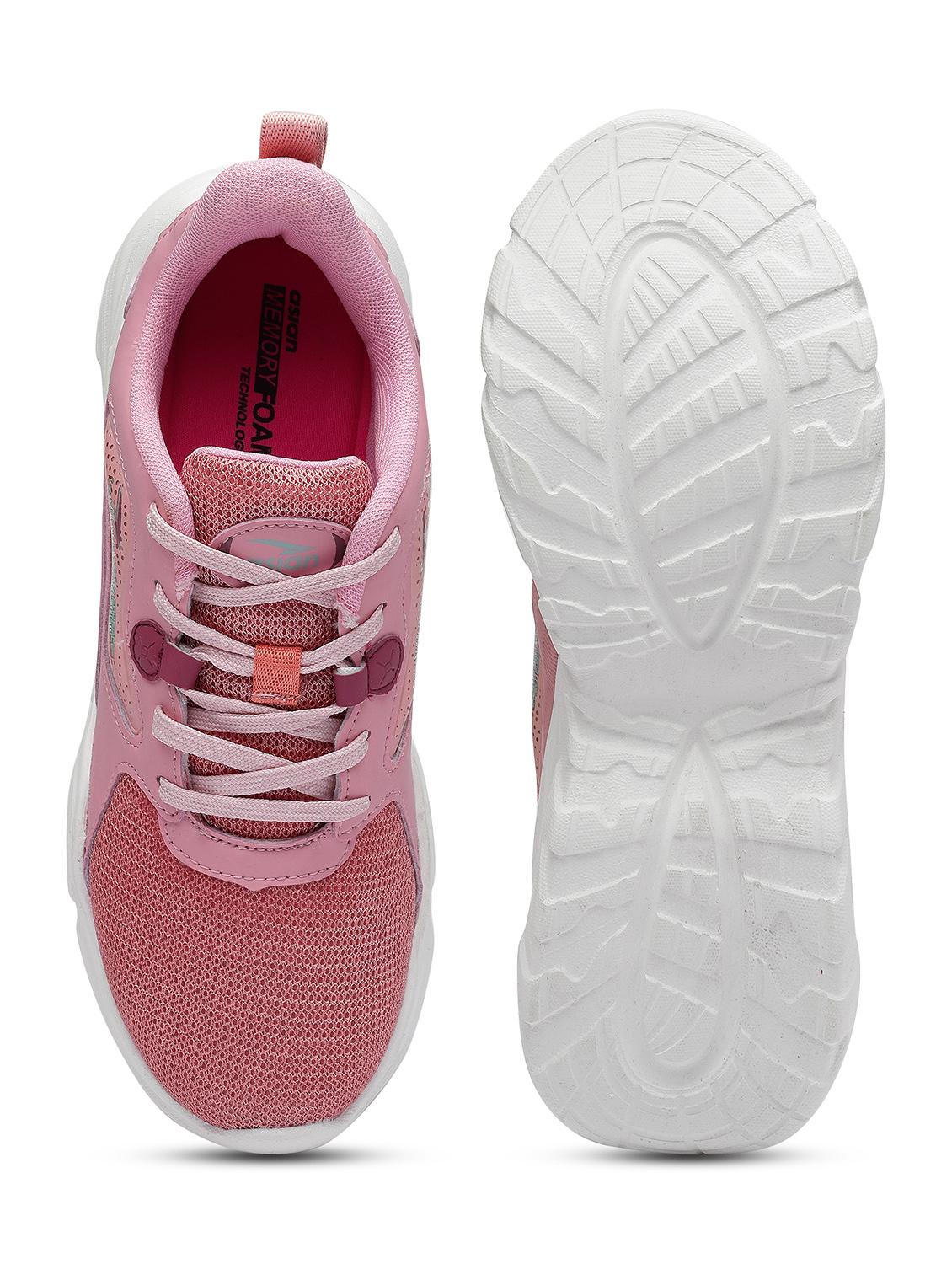 women color block pink lace-up sports shoe - 20445551 - Standard Image - 4