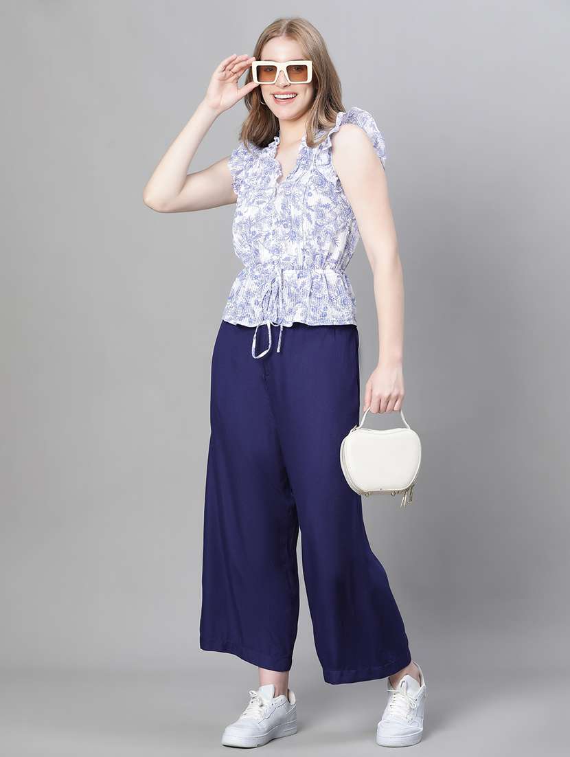 white floral print peplum top - 20445603 - Standard Image - 4