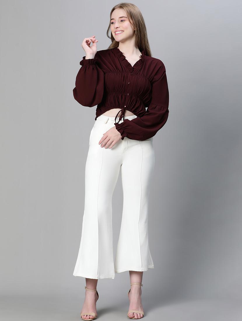solid blouson top - 20445624 - Standard Image - 4
