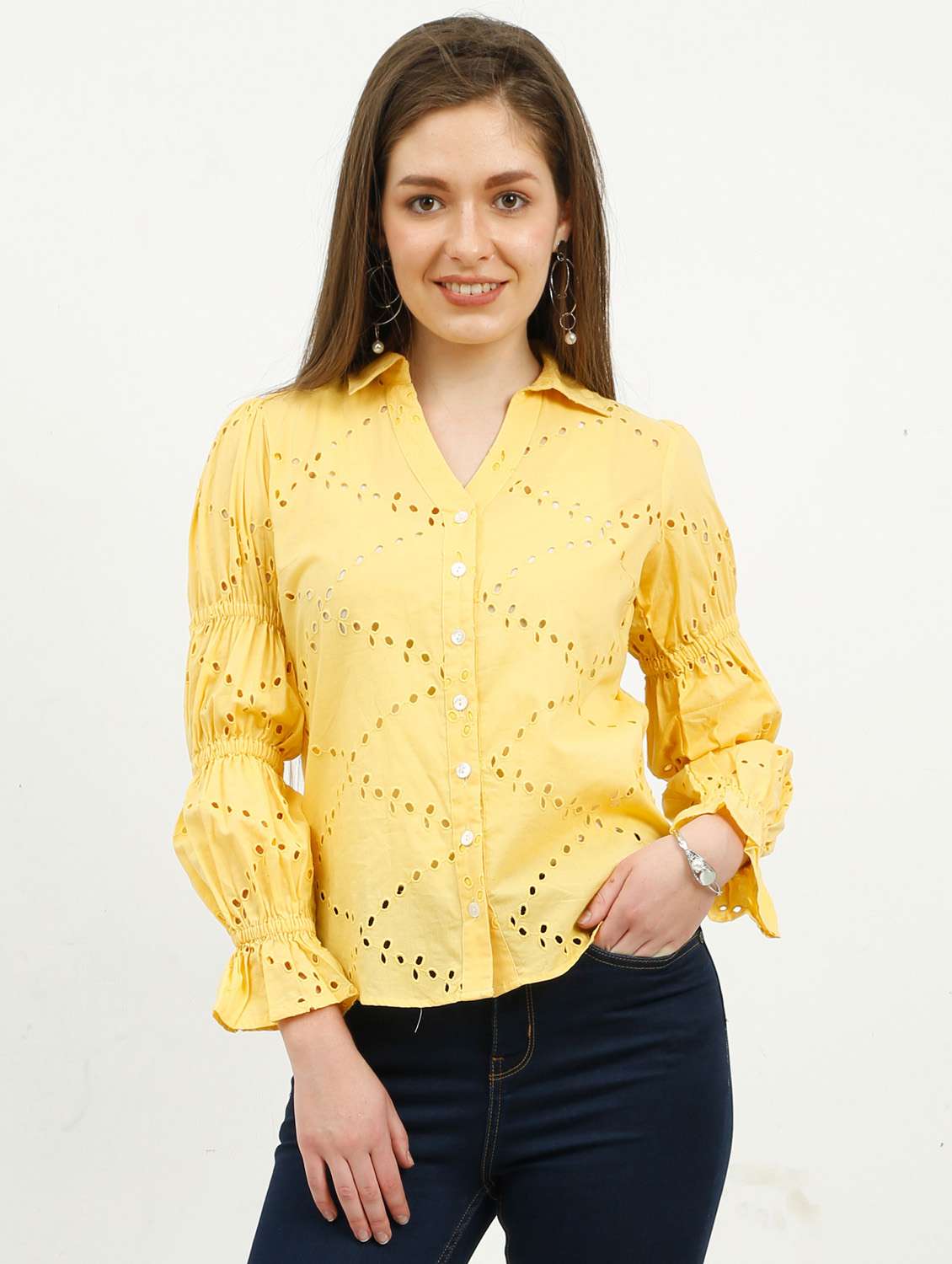 cotton schiffli shirt