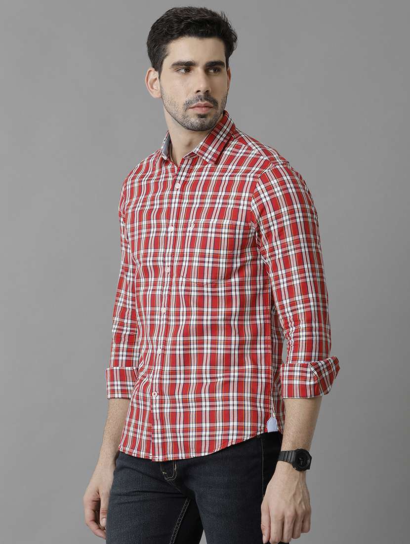 red cotton casual shirt - 20446019 -  Standard Image - 1