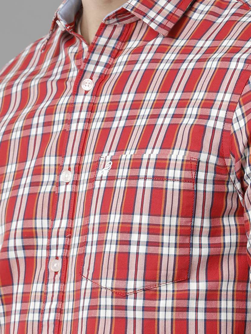 red cotton casual shirt - 20446019 -  Standard Image - 4