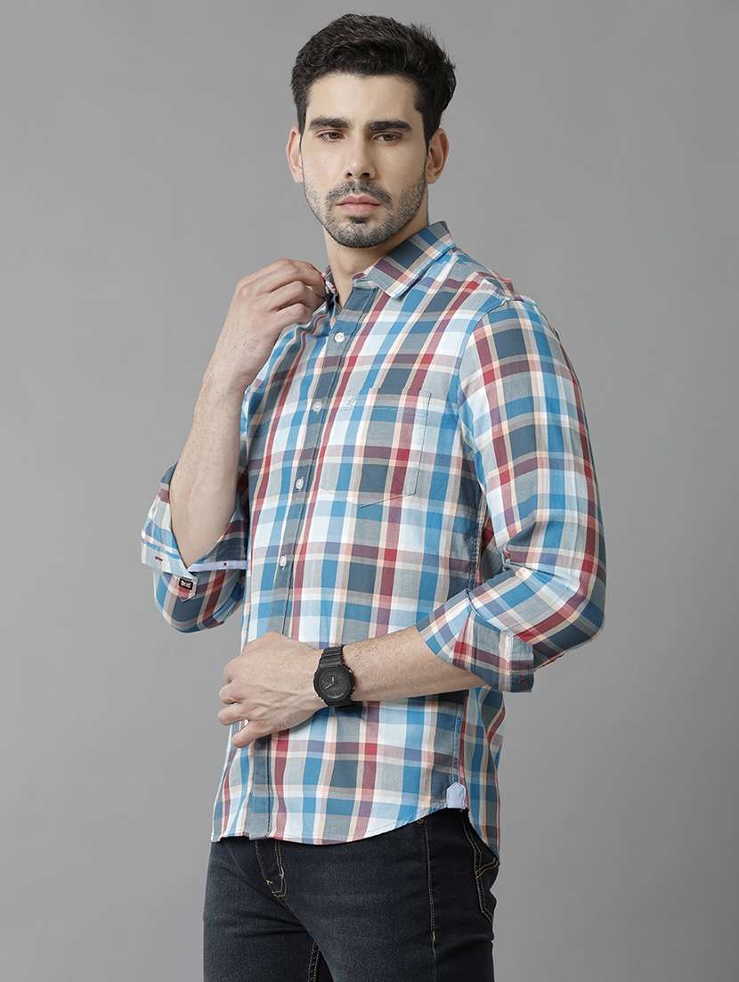turquoise cotton casual shirt - 20446034 -  Standard Image - 1