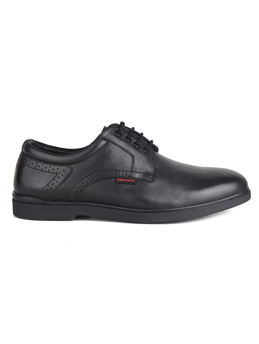 men solid black lace-up derby - 20446793 -  Standard Image - 1