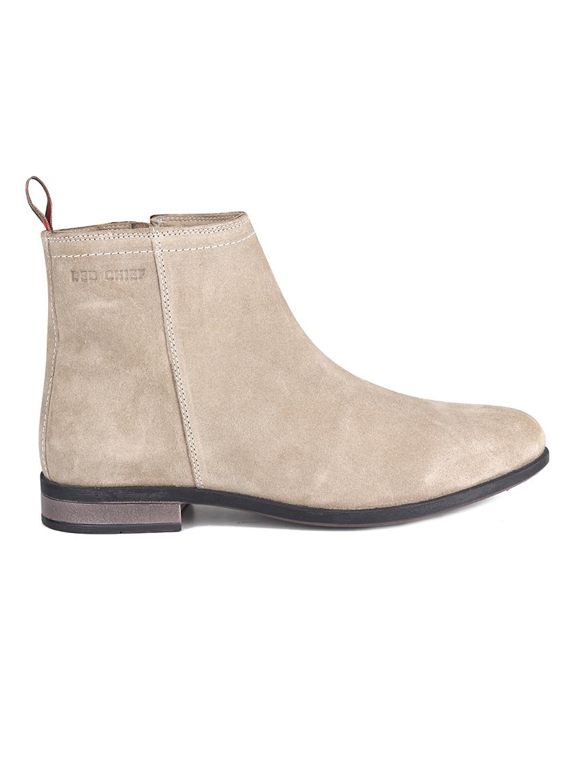 men solid beige suede high ankle boots - 20446806 - Standard Image - 1