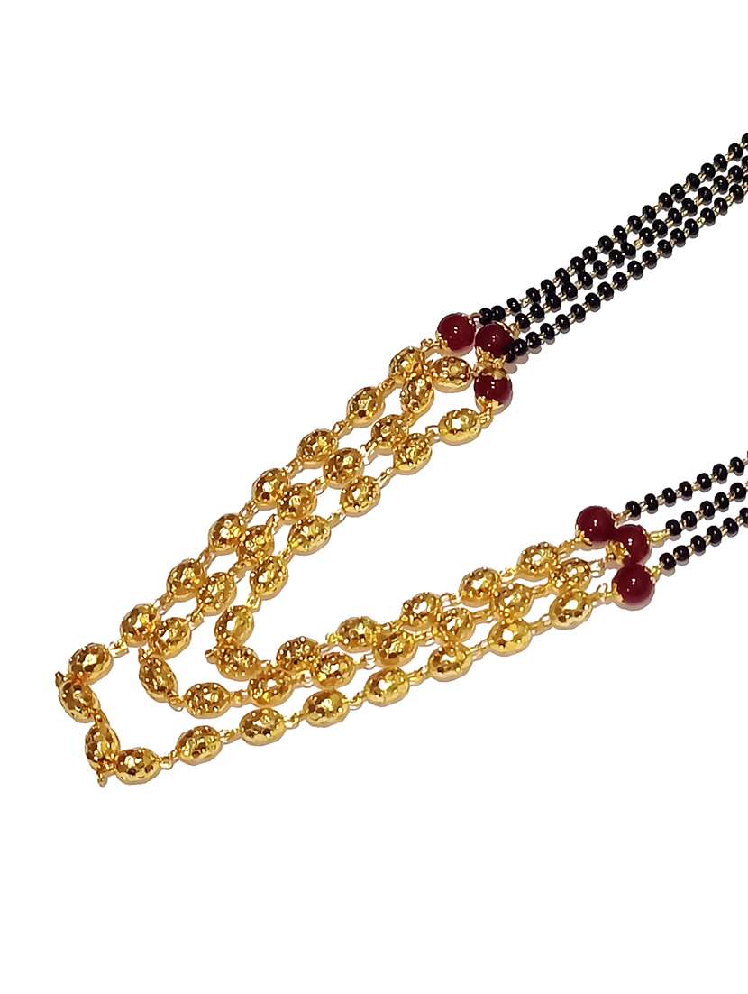 black & golden beads mangalsutra - 20447042 -  Standard Image - 1