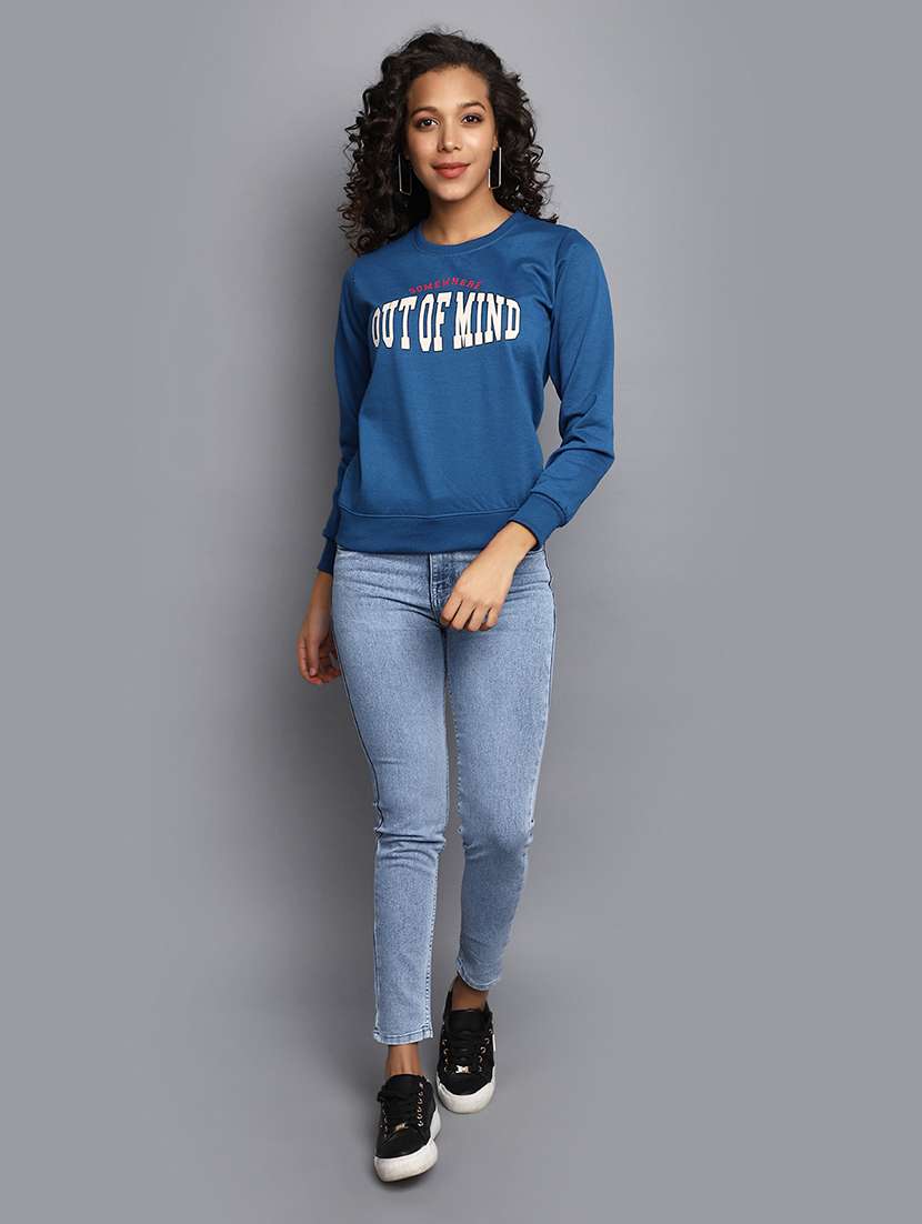 blue wool chest print sweatshirt - 20448251 -  Standard Image - 4