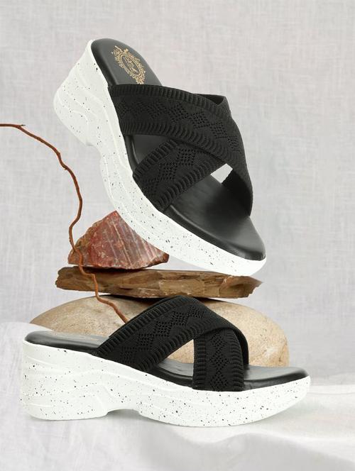black slip on wedges - 20448558 -  Standard Image - 0