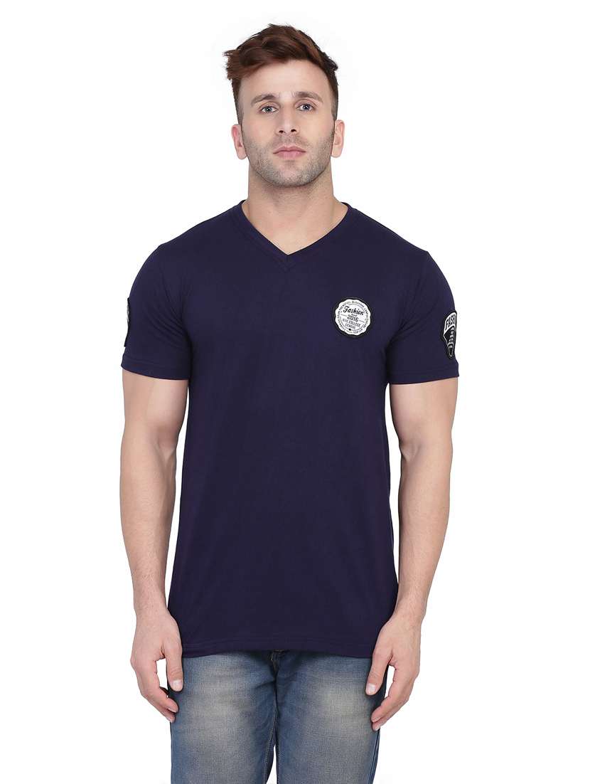 men v-neck solid regular t-shirt - 20448613 -  Zoom Image - 0