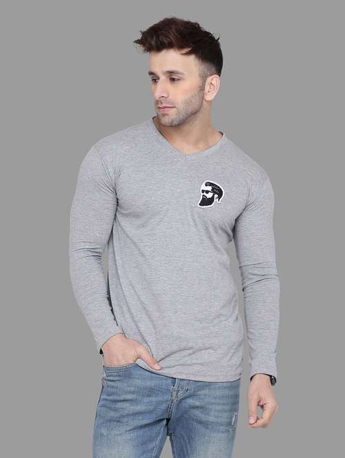 men long sleeved solid regular t-shirt - 20448655 - Standard Image - 0