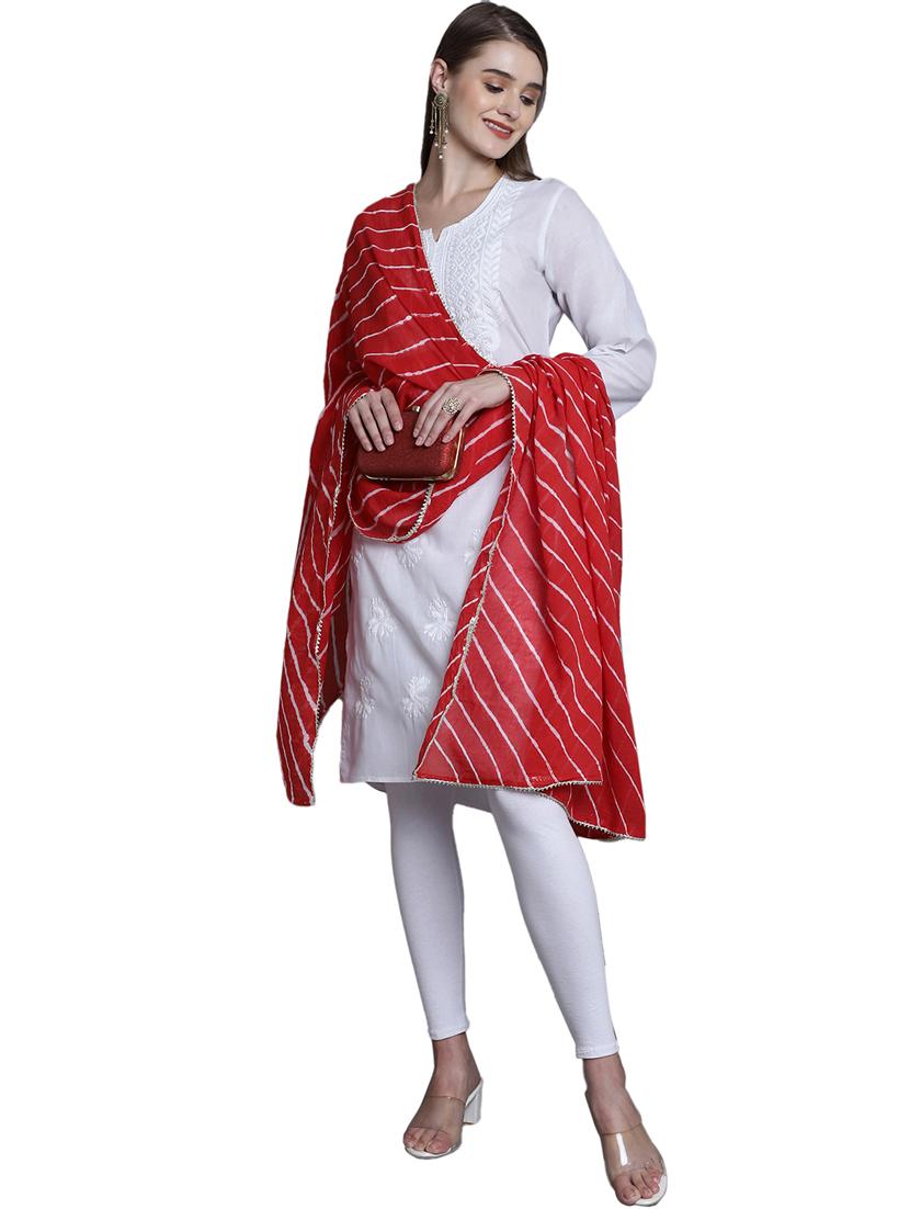 women red leheriya print dupatta - 20448801 -  Standard Image - 1