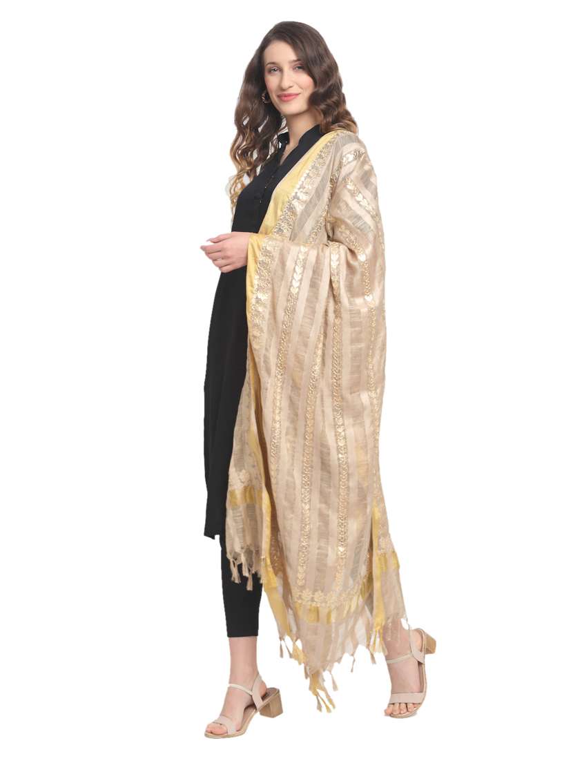 women beige embroidered dupatta - 20448823 -  Standard Image - 1