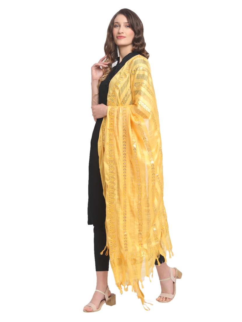 women yellow embroidered dupatta - 20448824 -  Standard Image - 1