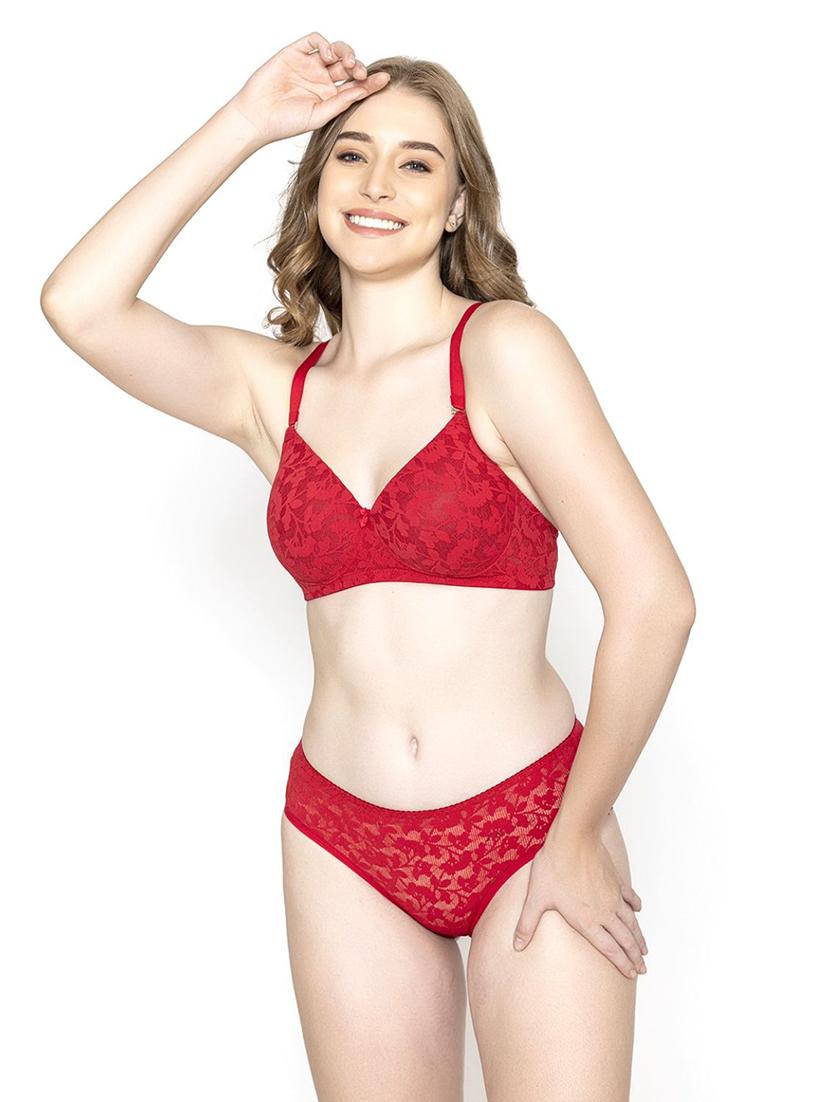 red lace bras and panty set - 20448856 -  Standard Image - 1