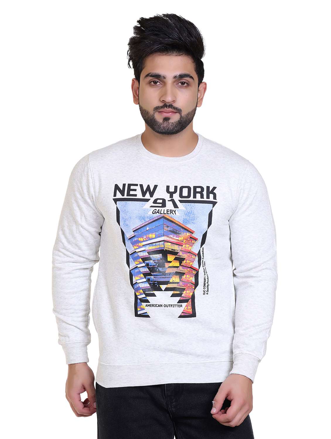 mens front print sweatshirt