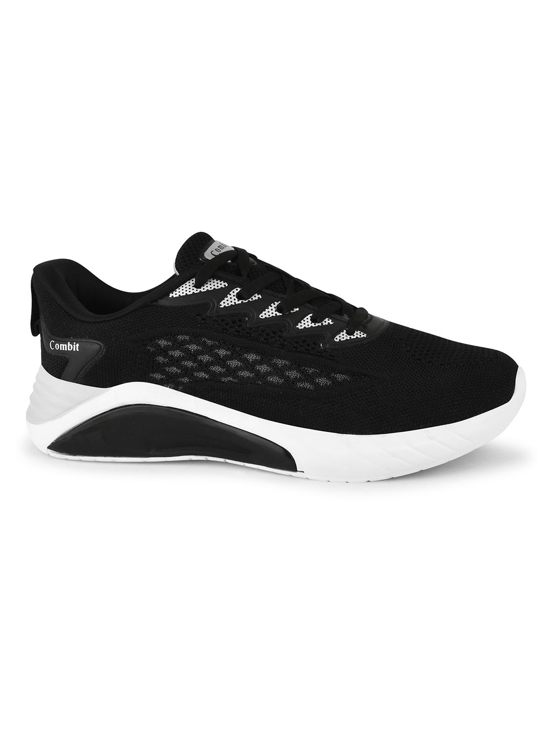 men self designed black lace-up sport shoe - 20449239 -  Standard Image - 1