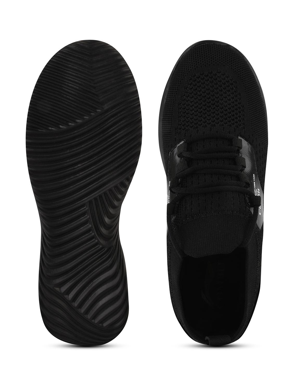 men solid black lace-up sport shoe - 20449268 - Standard Image - 4