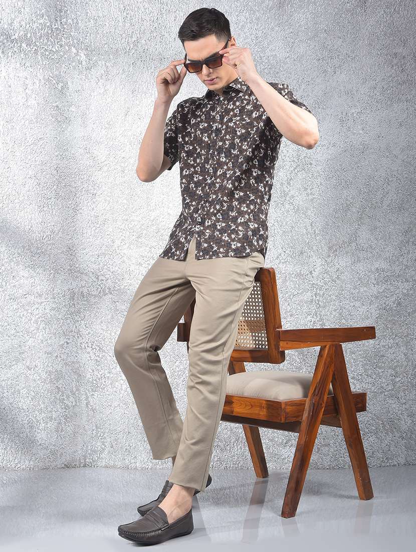 slim fit floral printed cotton shirt - 20449319 -  Standard Image - 4