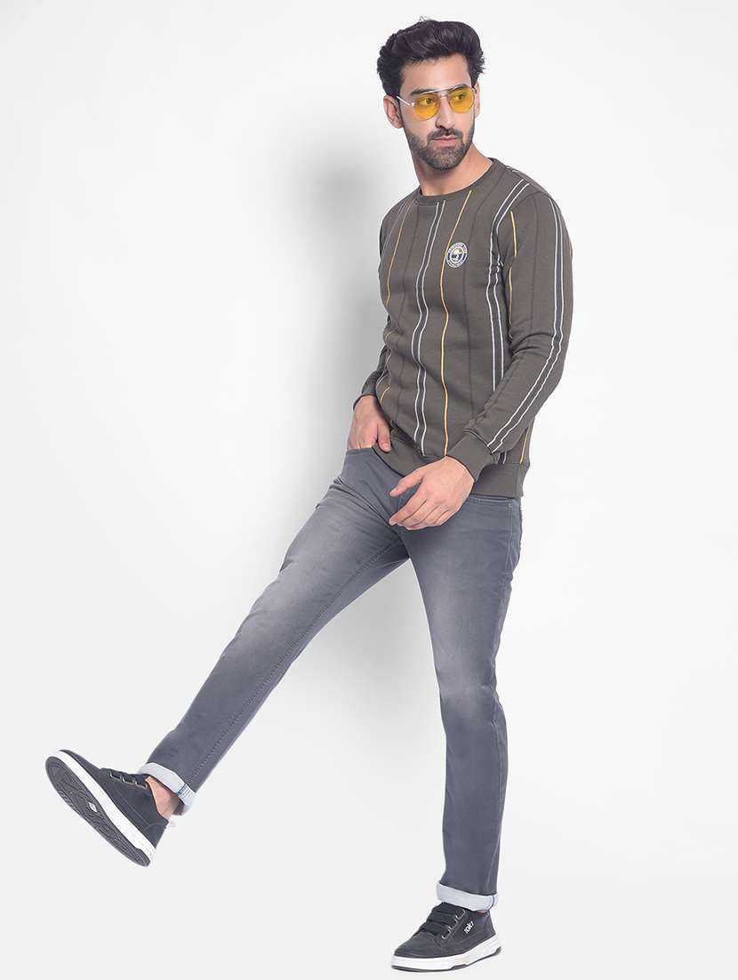 mens striped sweatshirt - 20449329 - Standard Image - 4