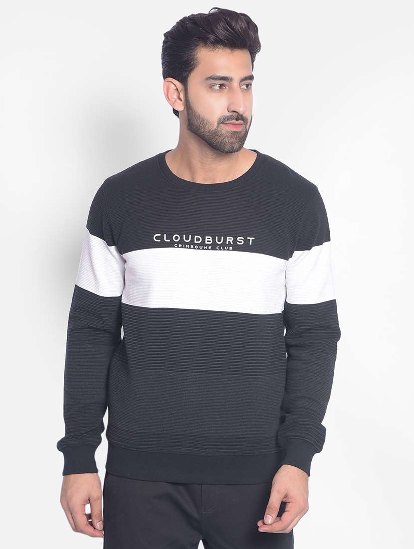 mens color block sweatshirt