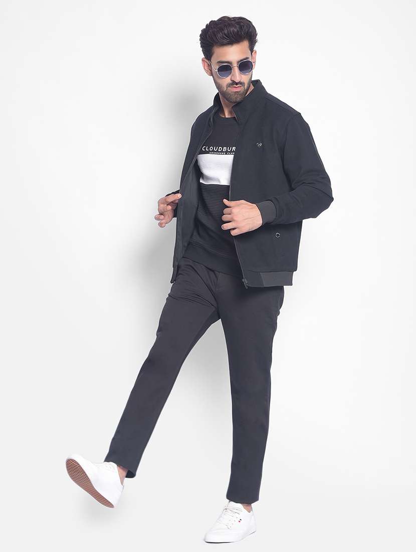 men's black flat front casual trouser - 20449351 -  Standard Image - 4