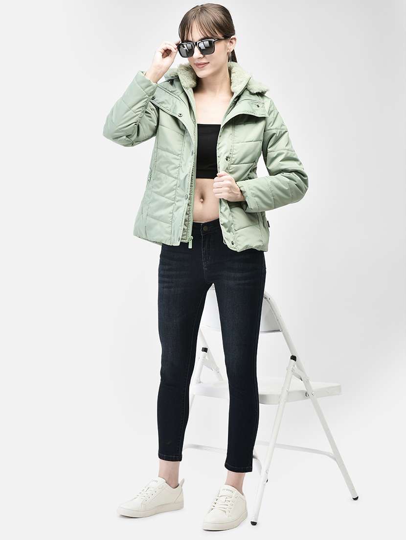 women neo mint polyester quilted & padded jacket - 20449386 - Standard Image - 4