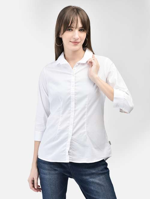 women solid color regular shirt - 20449408 - Standard Image - 0