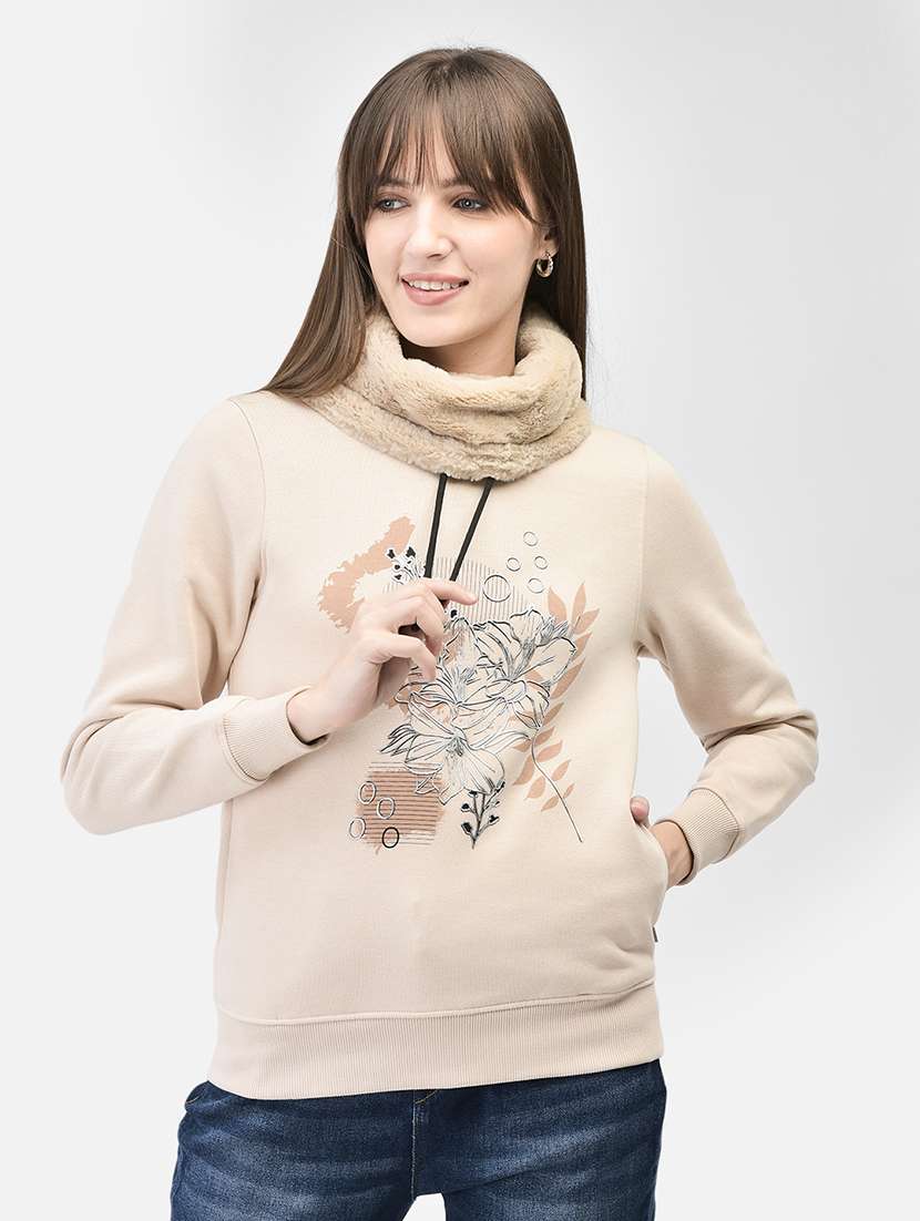 women's front print sweatshirt